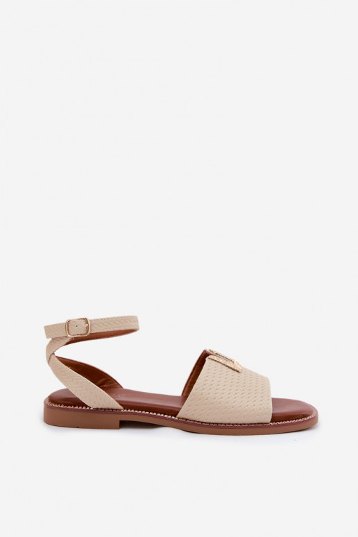 Sandalen voor dames Ze gouden kleurm Detalem Vinceza 73505 beige