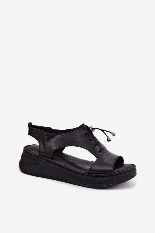 Dames platform sandalen in zwarte kleur Tai turiciejka I7646-01