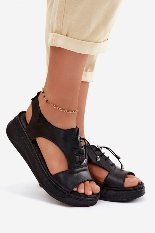 Dames platform sandalen in zwarte kleur Tai turiciejka I7646-01