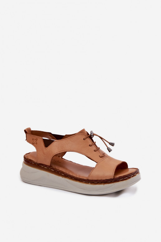 Dames platform sandalen in bruine barve Tai turiciejka I7646-29
