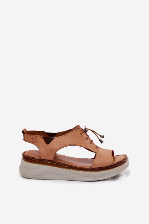 Dames platform sandalen in bruine barve Tai turiciejka I7646-29