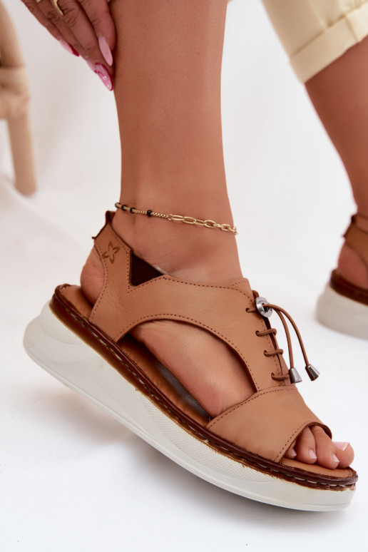 Dames sandalen Dames met platform Het heeftciejka I7646-29 bruine kleur