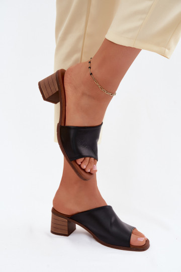 Leren pantoffels Dames met hakken Het heeftciejka E7395-01 zInart