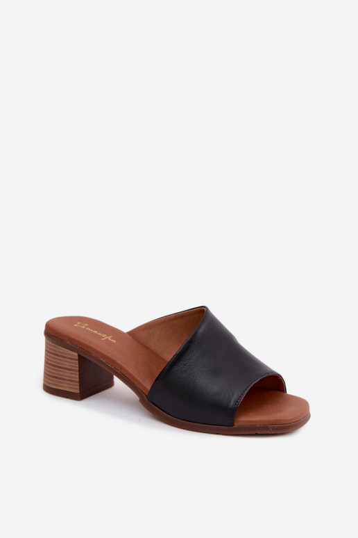 Leren pantoffels Dames met hakken Het heeftciejka E7395-01 zInart