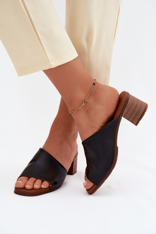 Leren pantoffels Dames met hakken Het heeftciejka E7395-01 zInart