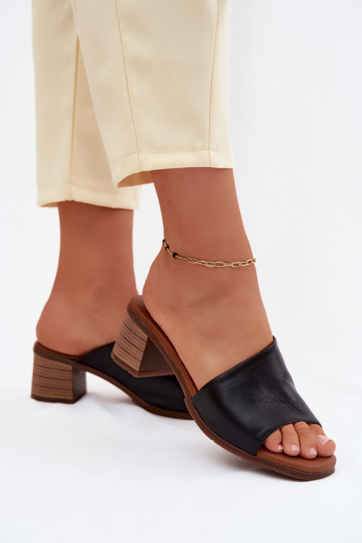 Leren pantoffels Dames met hakken Het heeftciejka E7395-01 zInart