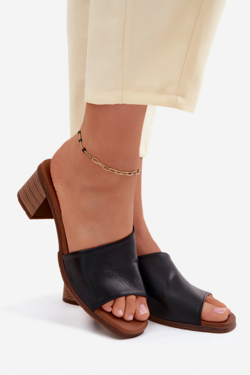 Leren pantoffels Dames met hakken Het heeftciejka E7395-01 zInart
