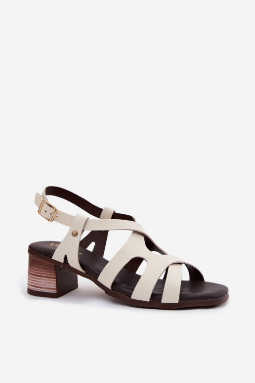 Ivoor dames sandalen met hoge hak
