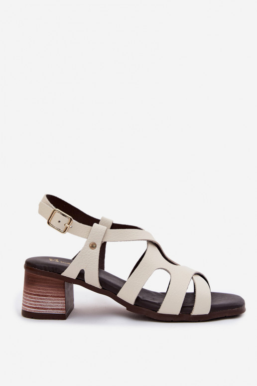 Ivoor dames sandalen met hoge hak