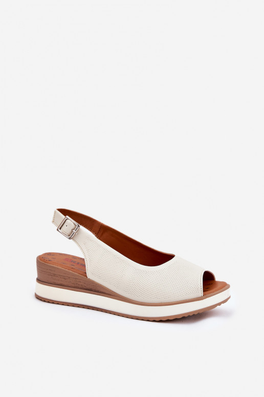 Leer Platform sandalen Artiker 56C2316 ivoor