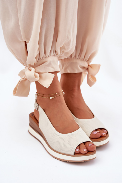 Leer Platform sandalen Artiker 56C2316 ivoor