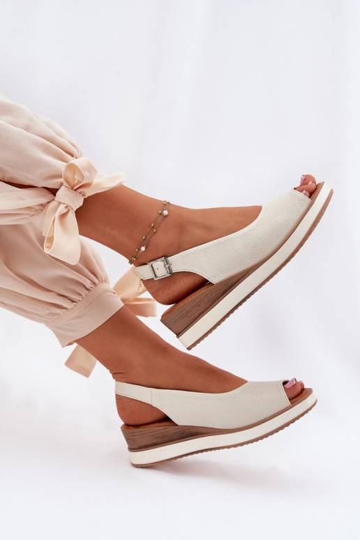 Leren platform sandalen in ivoorkleur Artiker 56C2316