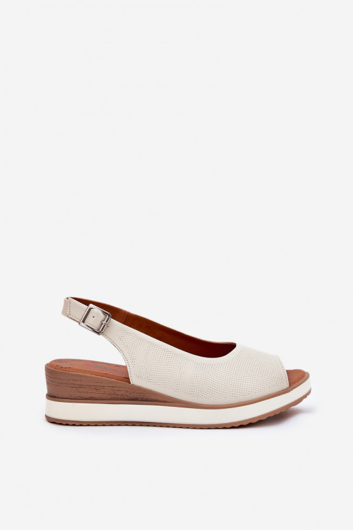Leer Platform sandalen Artiker 56C2316 ivoor