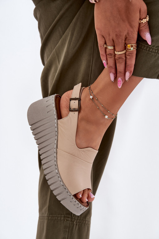 Dames sandalenOpturalnej Skóry met platform Artiker 56C0957 beige