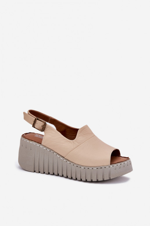 Dames sandalenOpturalnej Skóry met platform Artiker 56C0957 beige