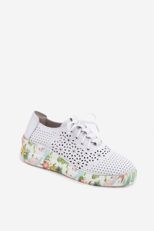 Leer met elementen van opengeInerkt schoenen Dames met platform Artiker 54C1604 Initte kleur