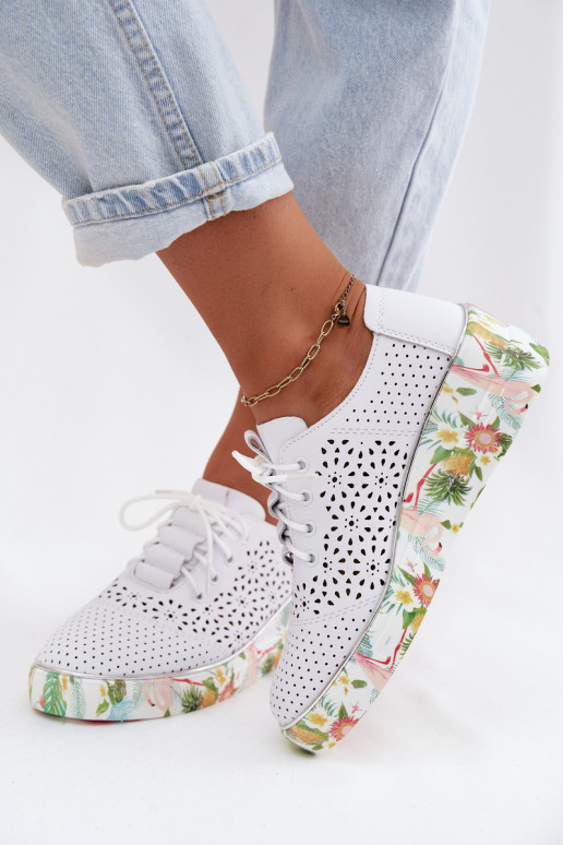 Leer met elementen van opengeInerkt schoenen Dames met platform Artiker 54C1604 Initte kleur