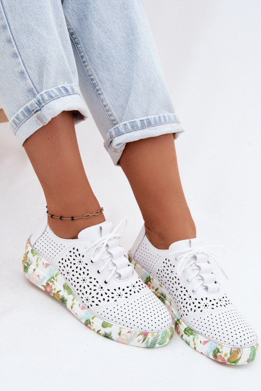 Leer met elementen van opengeInerkt schoenen Dames met platform Artiker 54C1604 Initte kleur