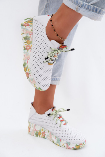 Leren platform schoenen in witte kleur Artiker 58C0598