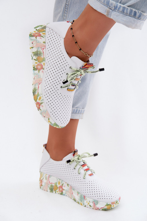 Leren platform schoenen in witte kleur Artiker 58C0598