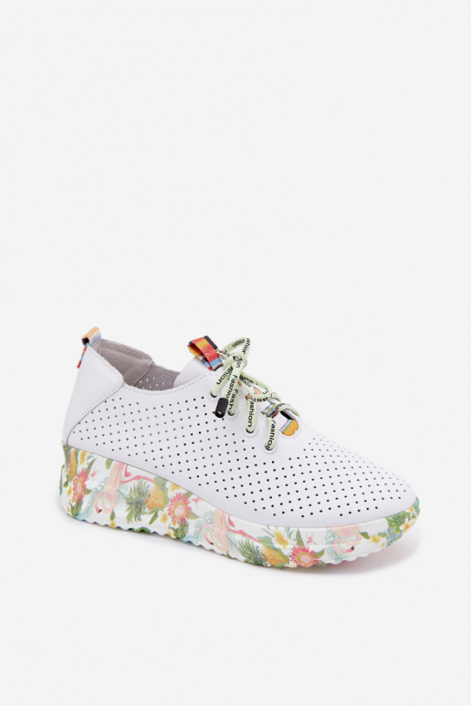 Leren platform schoenen in witte kleur Artiker 58C0598