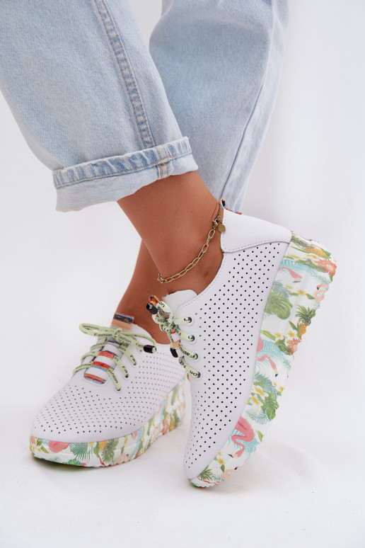 Leren platform schoenen in witte kleur Artiker 58C0598