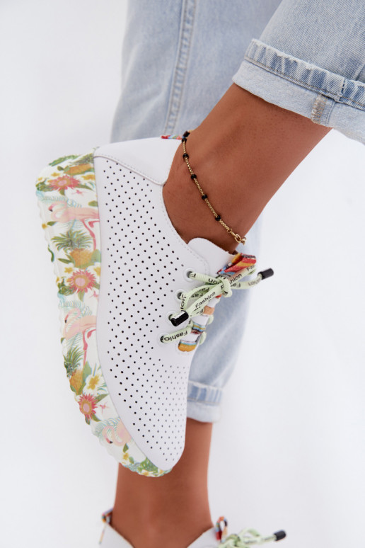 Leren platform schoenen in witte kleur Artiker 58C0598