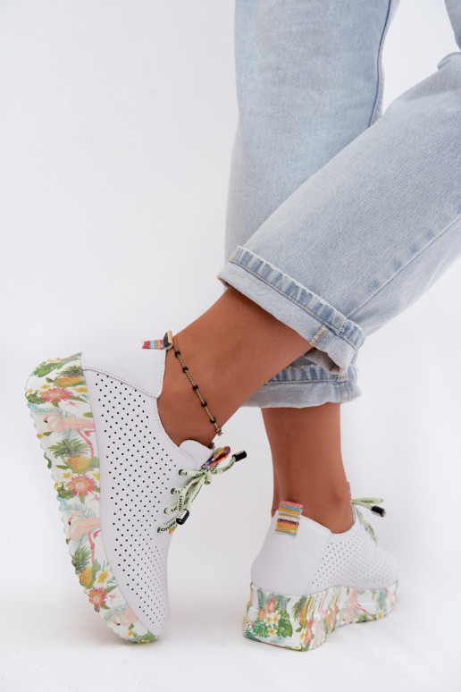 Leren platform schoenen in witte kleur Artiker 58C0598