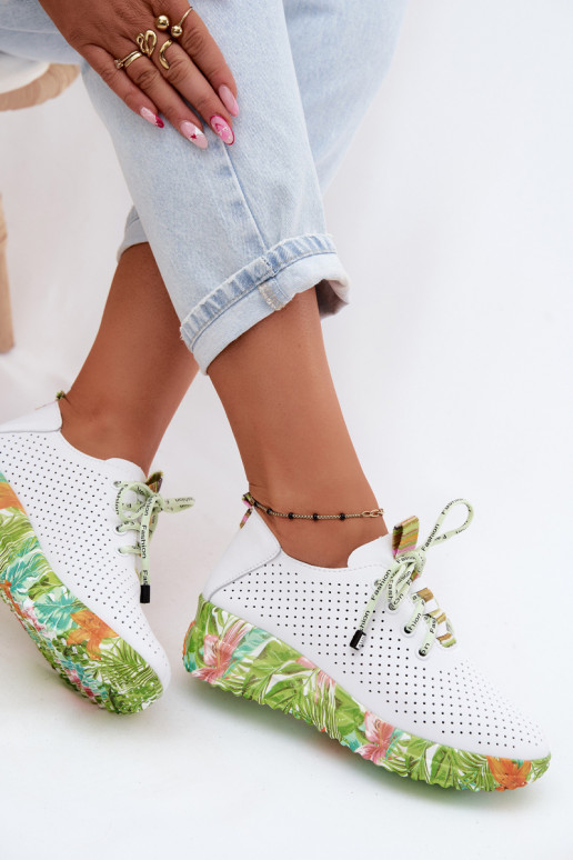 Leer schoenen met platform Artiker 58C0600 INit-groene kleur