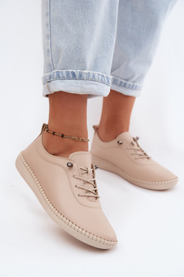 Dames leren schoenen in zandkleur Artiker 58C3070