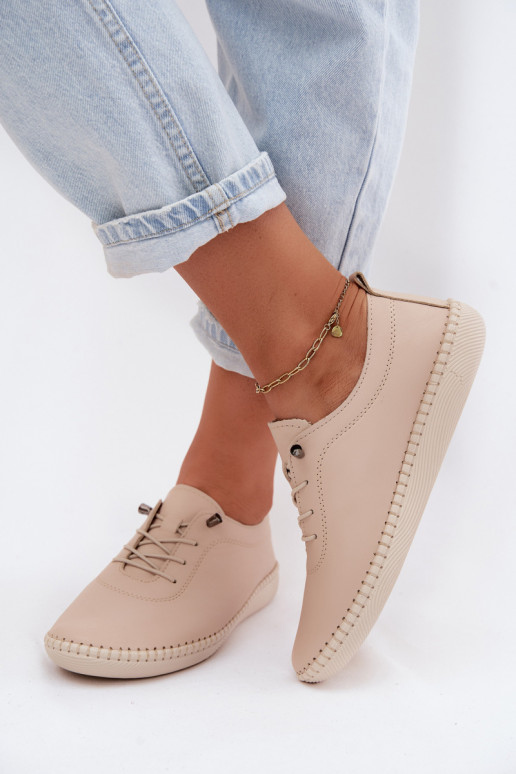 Leer schoenen Dames Artiker 58C3070 beige