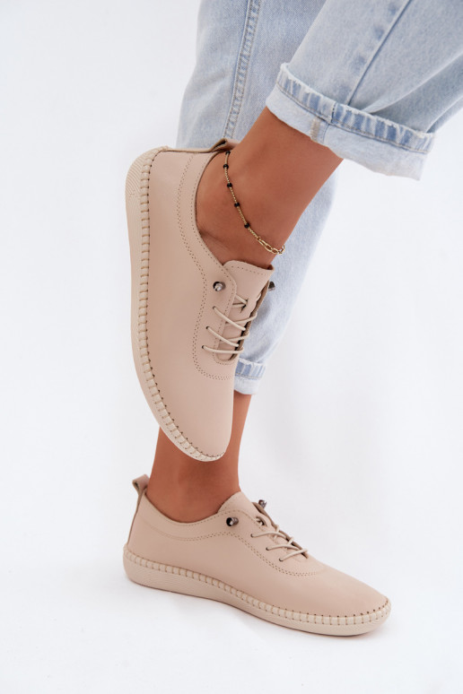 Leer schoenen Dames Artiker 58C3070 beige