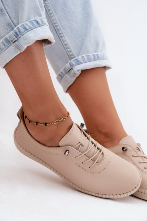 Leer schoenen Dames Artiker 58C3070 beige