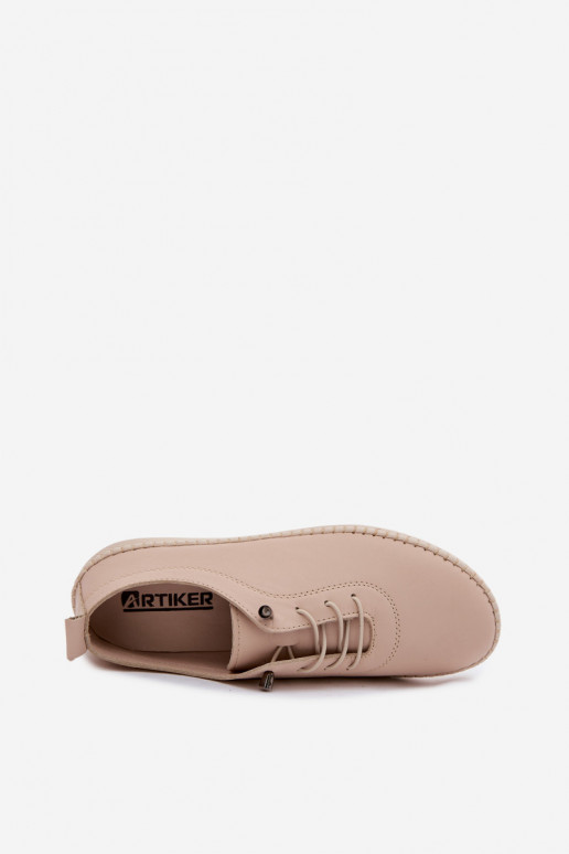 Dames leren schoenen in zandkleur Artiker 58C3070