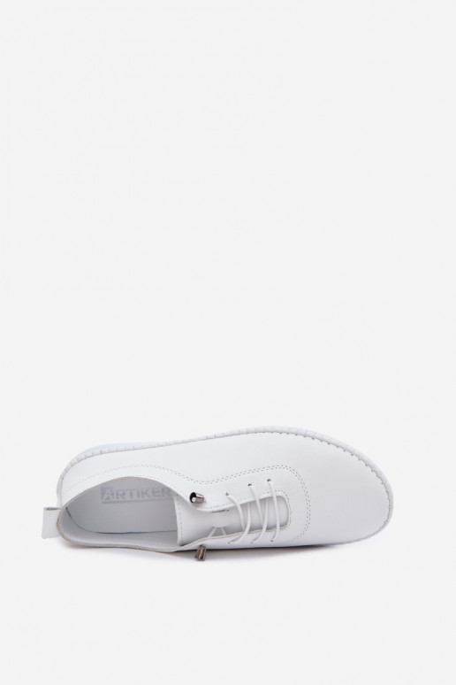 Dames leren schoenen in witte kleur Artiker 58C3069