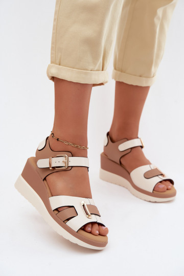 Dames sandalen Dames met platform Met Strepen Artiker 58C0314 beige 2