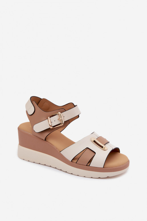 Dames sandalen Dames met platform Met Strepen Artiker 58C0314 beige