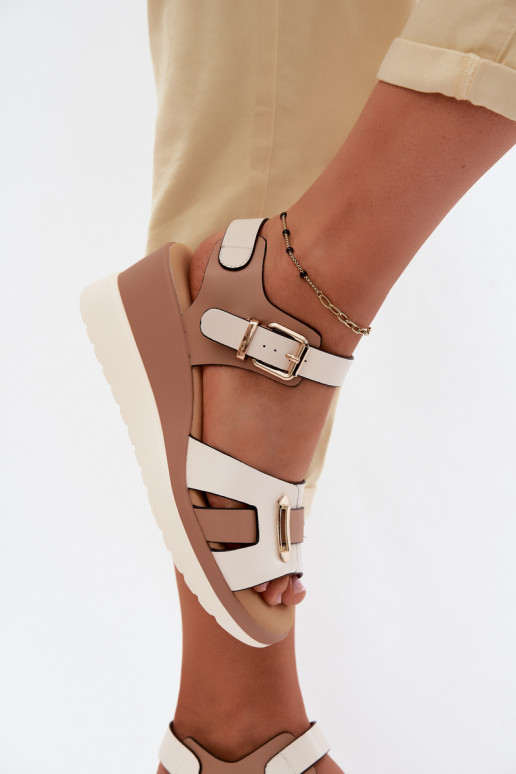 Dames sandalen Dames met platform Met Strepen Artiker 58C0314 beige