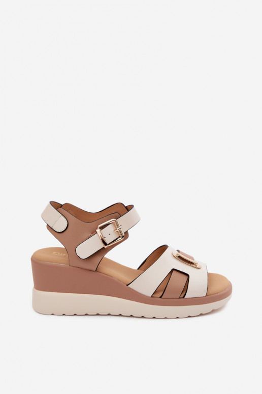 Dames sandalen Dames met platform Met Strepen Artiker 58C0314 beige