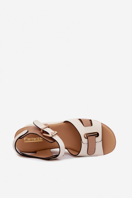 Dames sandalen Dames met platform Met Strepen Artiker 58C0314 beige