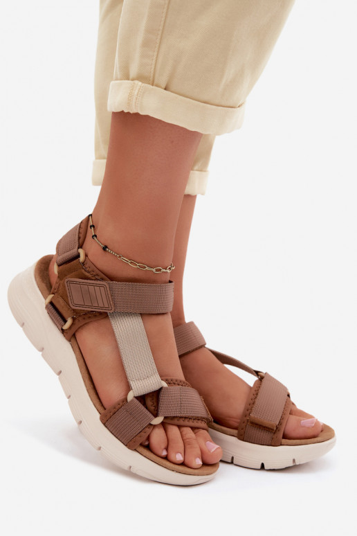Sportieve stijl Dames sandalen Artiker 58C1231 bruine kleur