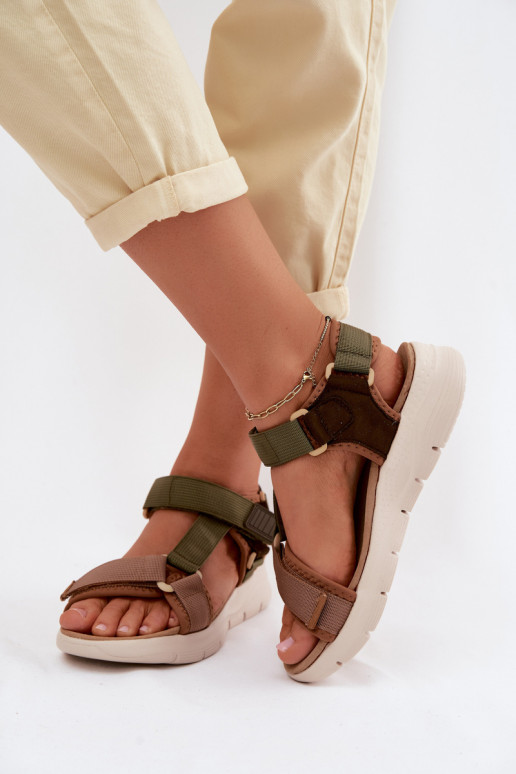 Sportieve stijl Dames sandalen Artiker 58C1232 groene kleur