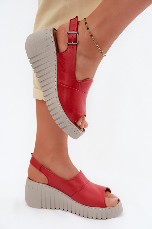 Dames sandalenOpturalnej Skóry met platform Artiker 58C3373 rood