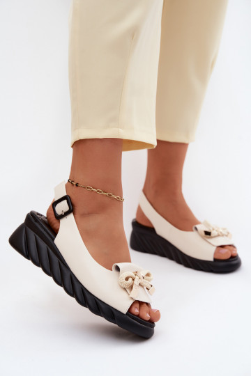Dames sandalen Dames met platform met ornamenten Artiker 58C0054 beige 2