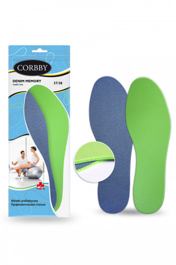 Corbby DENIM MEMORY Inzetstukken z pamięcią kształtu stopy 2