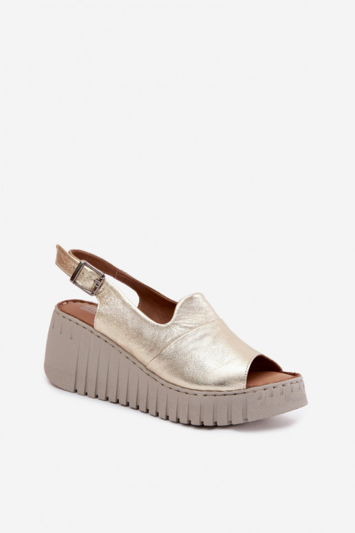 Dames sandalenOpturalnej Skóry met platform Artiker 58C3368 gouden kleur