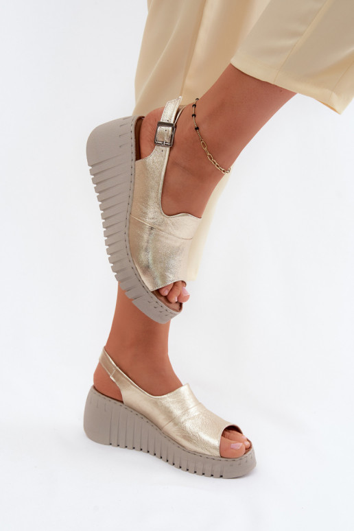 Dames sandalenOpturalnej Skóry met platform Artiker 58C3368 gouden kleur