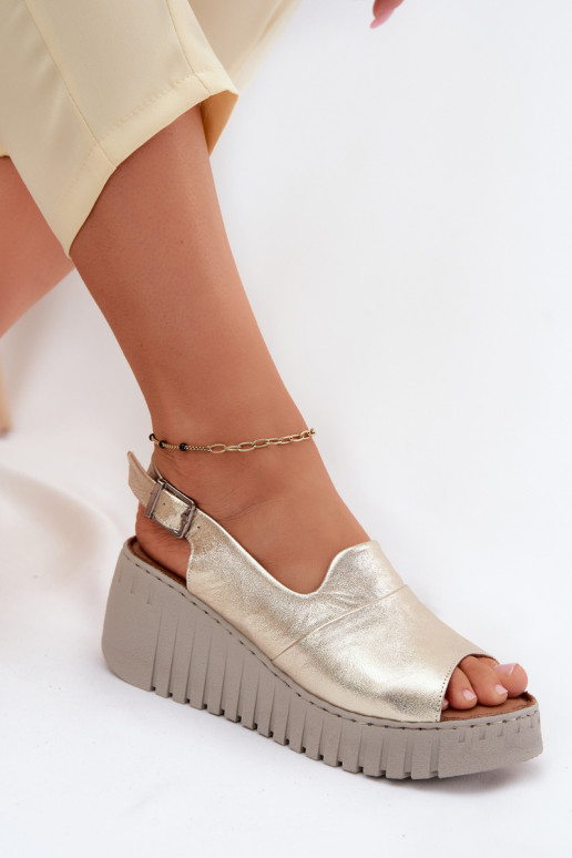 Dames sandalenOpturalnej Skóry met platform Artiker 58C3368 gouden kleur