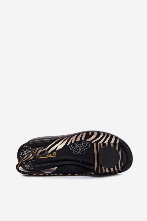 Leren platformsandalen met ornamenten Artiker 58C0295 zwart en goud