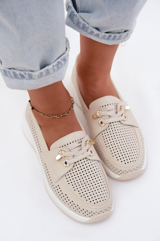 met elementen van opengeInerkt Persistent model schoenenOpturalnej Skóry Artiker 58C0478 beige